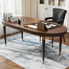 HOMCOM 4×6 Non-Slip Washable Area Rug, Floor Mat for Living Room, Blue,Used