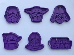 Star Wars Cookie Cutters & Stamps Vader Baby Yoda Storm Trooper 10 Pieces