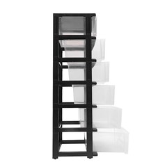 Rolling Drawer Cart Mobile PP 6-Drawer Dorm Storage Cart for Offices Home