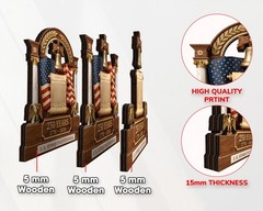 America 250th Anniversary Wooden Block Decoration, 1776-2026 Patriotic