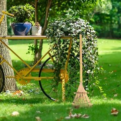 Gardening Hand Rake 23.42In Lightweight Bamboo Potting Mix​ Loosening Tool Porta