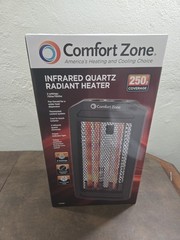 Comfort Zone Infrared Quartz Radiant Heater Adjustable Thermostat Fan Forced