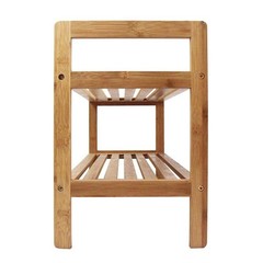 15.5 In. H 8-Pair 2-Tier Brown Bamboo Shoe Rack