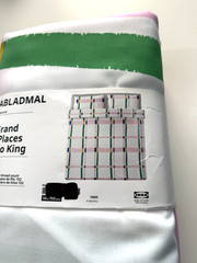 IKEA SYRABLADMAL King Duvet Cover + 2 Pillowcases Multicolor Check New