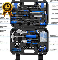 179 Piece Home Tool Kit General Household Hand Tool Set with Portable Storage Bo