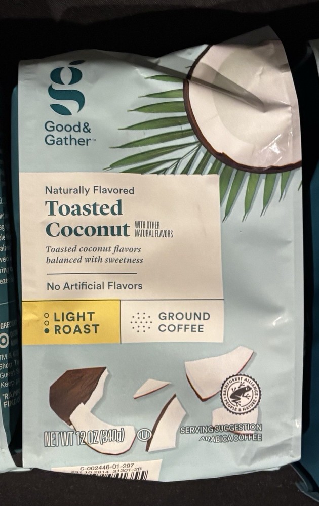 NEW Limited Edition TOASTED COCONUT GROUND COFFEE 12-OZ Bag Exp Sept 2026