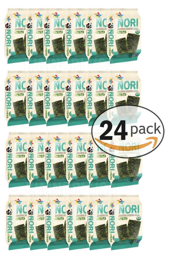 Organic Kimnori Seasoned Roasted Seaweed Snacks – 24 Pack Kim Nori Sea-Salt