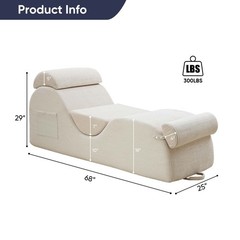 Zafly Yoga Chaise Lounge Indoor, Yoga Chaise, Ergonomic Reading Chair for Adults