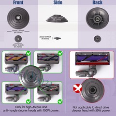 Ball Wheel for Dyson V10 V11 V15 Vacuum Cleaner 100W High Torque Cleaner Head