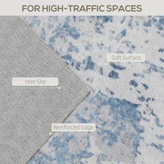 HOMCOM 4×6 Non-Slip Washable Area Rug, Floor Mat for Living Room, Blue,Used