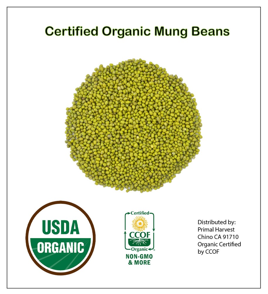 Organic Whole dried MUNG Beans ‘Green Gram’ ‘Moong’ Prewashed Clean non GMO