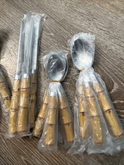 Cambridge 20 pc Faux Bamboo Plastic/Stainless Flatware 5pc place setting x 4