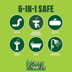 Green Gobbler Fruit Fly and Drain Fly Killer Goodbye Gel Drain Treatment 32 oz