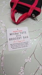Trader Joe’s Red Trim Micro Tote With Grocery Bag 2 In 1 Mini Ltd Edition NWT