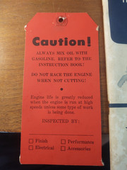 RARE Original Vintage C. 1950 Clinton chainsaw D41 Owners manual & hang tag