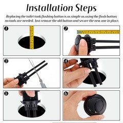38mm/1.5in Toilet Push Button Replacement, Adjustable Dual Flush Toilet Butto…