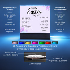 Easter Religious Gift Bundle, Cross Necklace Gift, Easter Sign Decor, Christian