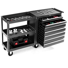 Rolling Tool Chest Tool Box with 7 Drawers & Wheels & Drawer Liners for Garage