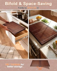 Stove Top Covers for Gas Burners & Electric Stove, Wooden Gas Stove Cover