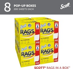 Scott Rags In A Box (75260), All-Purpose Towels, Large 9″x12″ Paper Towel, Pop