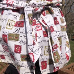 True Vintage Apron Smock HTF Countries Japan France Greece Ecuador Pockets Rare