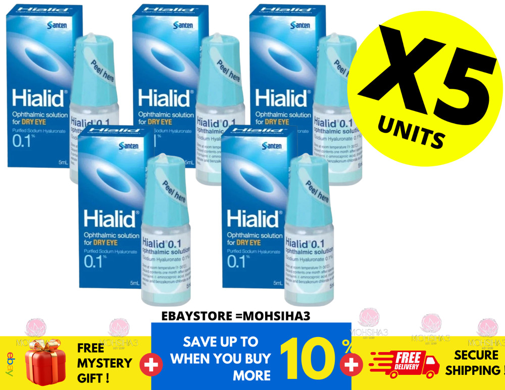 5 X 5ml Japan Santen Hialid 0.1% Sodium Hyaluronate Ophthalmic Solution Eye Drop