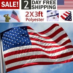 4Pack 2×3 Ft American Flag w/ Grommets-United States Flag-US Flag-USA America.