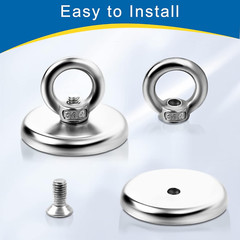 Strong Magnetic Hooks 6 Pack, 100 Lbs (45 KG) Pulling Force Rare Earth Neodymium