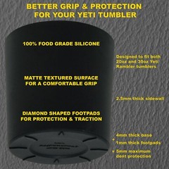 Silicone Boot Sleeve for 20oz 30oz Yeti Rambler & 28oz 32oz Hydro Flask Tumblers