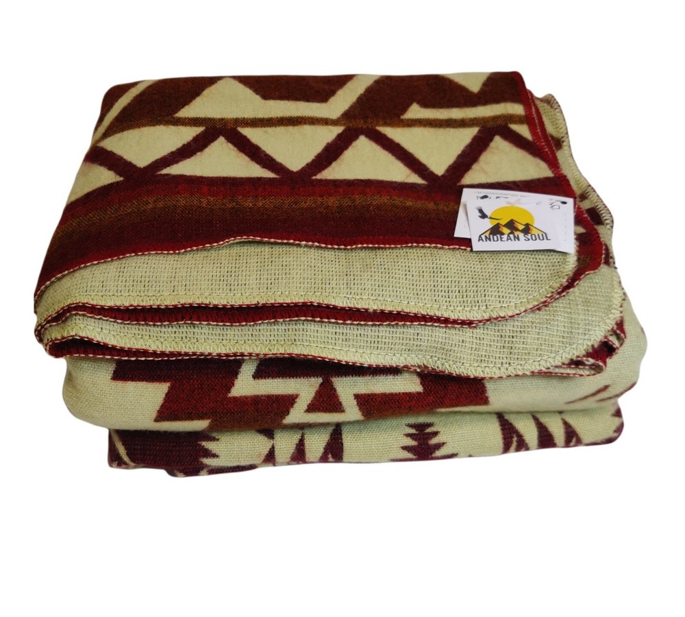 Alpaca Blanket COLTA by Andean Soul Red Wine 90in x 77in