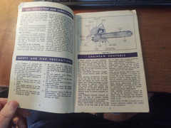 RARE Original Vintage C. 1950 Clinton chainsaw D41 Owners manual & hang tag