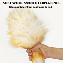 50CM Household Wool Lambswool Feather Brush Duster Dust Cleaning Wood Handle