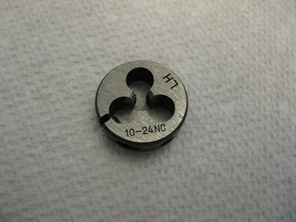#10-24 NC Left Hand Round Split Adjustable Thread Die 13/16″ Unbranded
