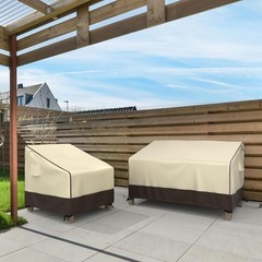 MR.COVER Waterproof Outdoor Couch Cover, Heavy Duty Patio Sofa Cover Brown Khaki