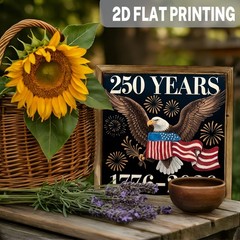 Rustic Bald Eagle 250 Years Wooden Plaque 4th of July American Flag Home Decor