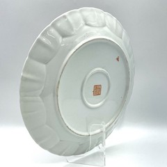 Hand-Painted Porcelain Plate Pink Seigaiha Wave Motif Decorative Chinoiserie Art