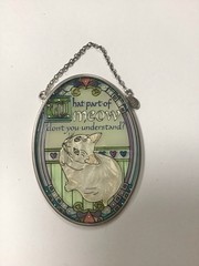 Siamese Cat 4.5×3.25” Oval Suncatcher AMIA Studios Hand-Painted Glass