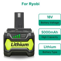 NEW For RYOBI 18V 5.0Ah P108 High Capacity Battery 18Volt Lithium-Ion One Plus