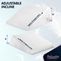 Wedge Pillow for Sleep Apnea, 12 Inch Adjustable Height Bed Wedge Pillow for …