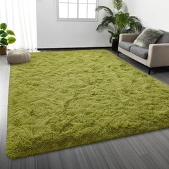 Ultra Soft Fluffy Green Rug – Shag Bedroom Carpet