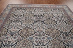 Hand-Knotted Turkish Wool Rug 9×12 Geometric Traditional Style for Any Room