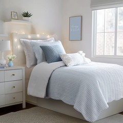 Martha Stripe Blue Quilt Set – Levtex Home