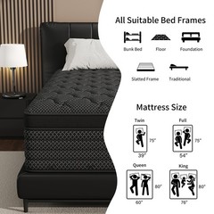 8″ 12″ 14″ Twin Full Queen King Mattress in a Box Pocket Spring Gel Memory Foam