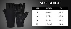 2 Pairs Copper Infused Compression Arthritis Gloves, Fingerless Carpal Tunnel