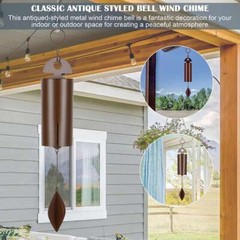 9.8in Deep Resonance Serenity Metal Bell Heroic Wind Chimes Outdoor Home Decor
