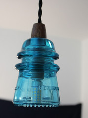 Handmade Vintage Glass Insulator Pendant Light