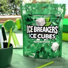 8.11 oz Ice Cubes Spearmint Chewing Gum – 100 Sugar-Free Cubes for Fresh Breath