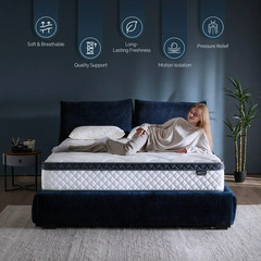 12″ Queen Colchon Memory Foam Hibrido Cama Queen Mattress Medium Firm Hybrid