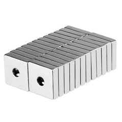 1/2 x 1/2 x 1/8 Inch Neodymium Countersunk Block Magnets N52 (24 Pack)