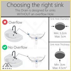 1-1/4 in. x 6 in. Stainless Steel Covered Sink Drain with Tailpiece and Stopper